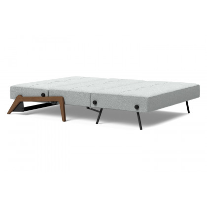 Innovation Living Cubed Full Size Sofa Bed with Dark Wood Legs - 538 Melange Light Gray