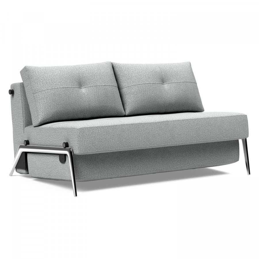 Innovation Living Cubed Full Size Sofa Bed with Alu Legs - 538 Melange Light Gray