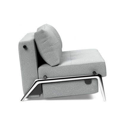 Innovation Living Cubed Full Size Sofa Bed with Alu Legs - 538 Melange Light Gray