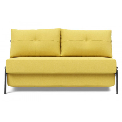 Innovation Living Cubed Full Size Sofa Bed with Chrome legs - 554 Soft Mustard Flower