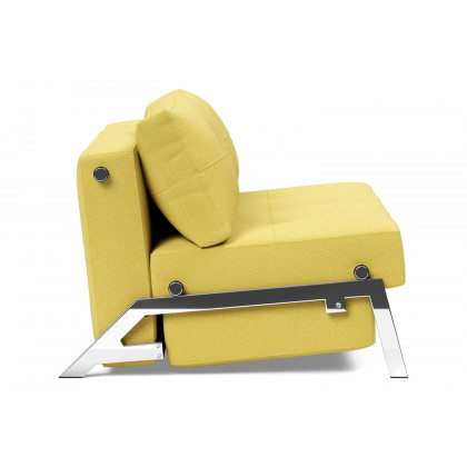 Innovation Living Cubed Full Size Sofa Bed with Chrome legs - 554 Soft Mustard Flower