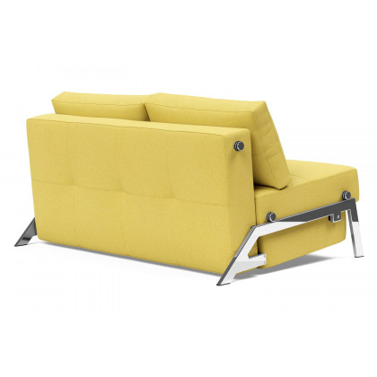 Innovation Living Cubed Full Size Sofa Bed with Chrome legs - 554 Soft Mustard Flower