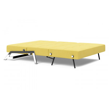 Innovation Living Cubed Full Size Sofa Bed with Chrome legs - 554 Soft Mustard Flower