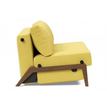 Innovation Living Cubed Full Size Sofa Bed with Dark Wood Legs - 554 Soft Mustard Flower