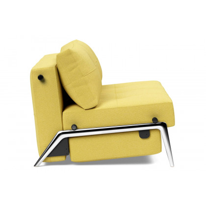 Innovation Living Cubed Full Size Sofa Bed with Alu Legs - 554 Soft Mustard Flower