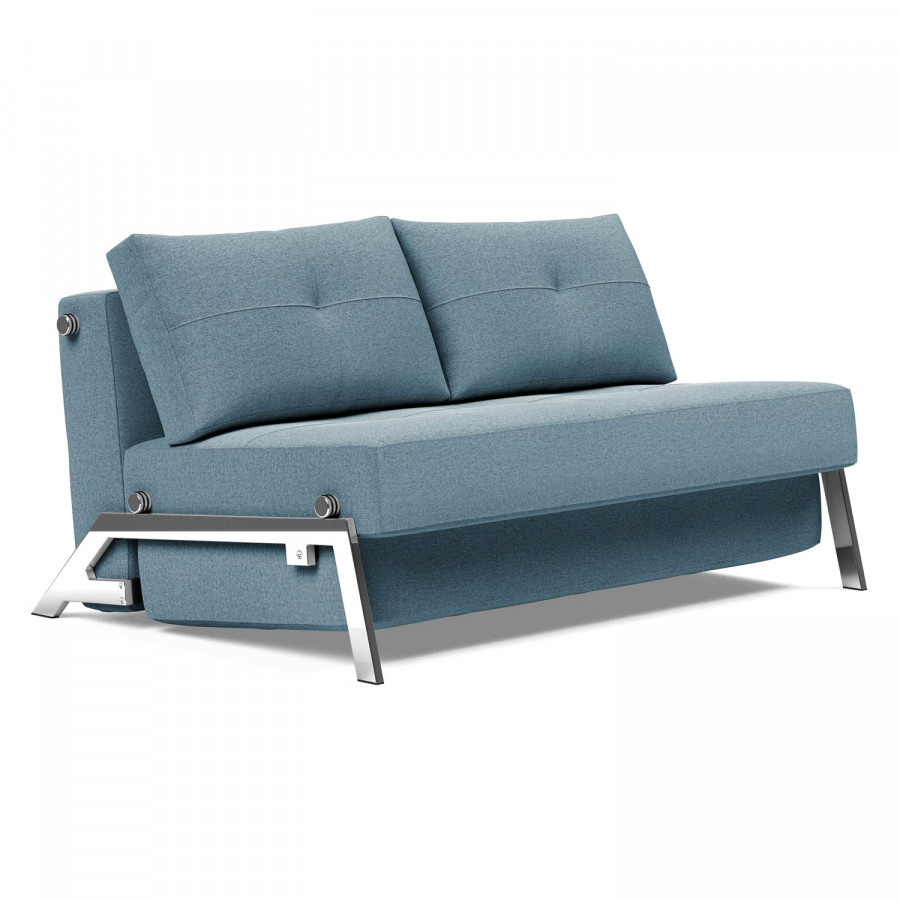 Innovation Living Cubed Full Size Sofa Bed with Chrome legs - 558 Soft Indigo
