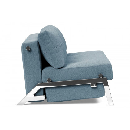 Innovation Living Cubed Full Size Sofa Bed with Chrome legs - 558 Soft Indigo