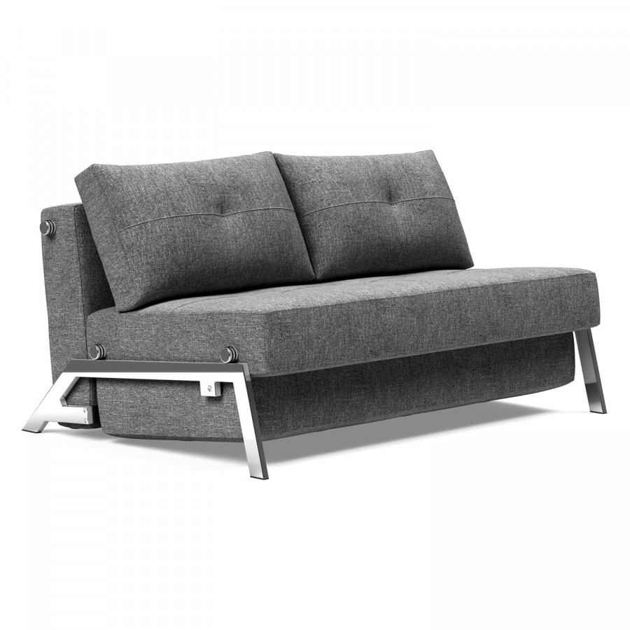 Innovation Living Cubed Full Size Sofa Bed with Chrome legs - 563 Twist Charcoal