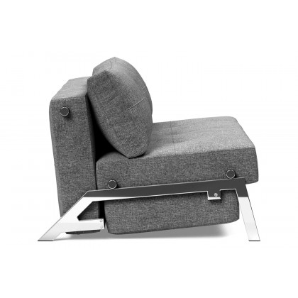 Innovation Living Cubed Full Size Sofa Bed with Chrome legs - 563 Twist Charcoal