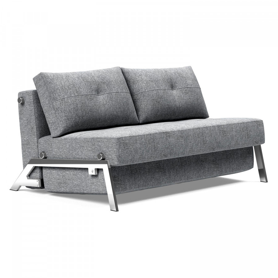 Innovation Living Cubed Full Size Sofa Bed with Chrome legs - 565 Twist Granite