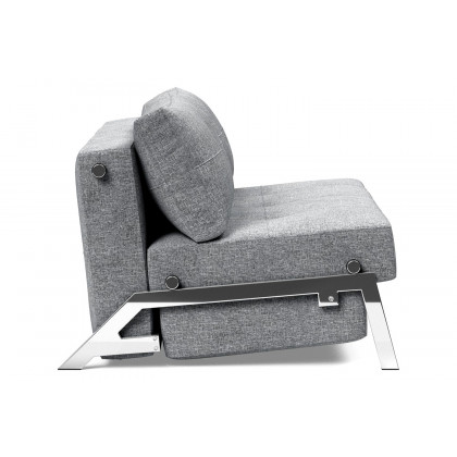 Innovation Living Cubed Full Size Sofa Bed with Chrome legs - 565 Twist Granite
