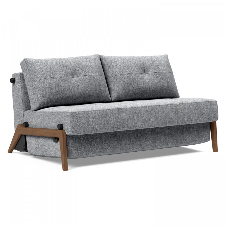 Innovation Living Cubed Full Size Sofa Bed with Dark Wood Legs - 565 Twist Granite