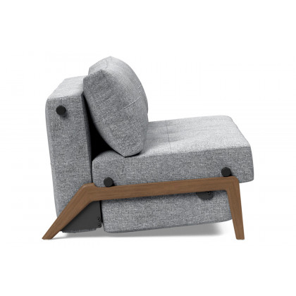 Innovation Living Cubed Full Size Sofa Bed with Dark Wood Legs - 565 Twist Granite