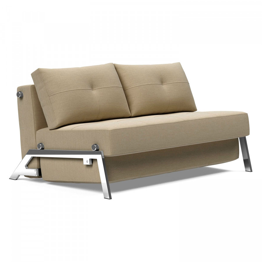Innovation Living Cubed Full Size Sofa Bed with Chrome legs - 571 Vivus Dusty Sand