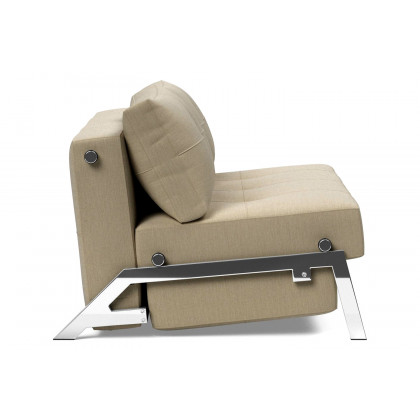 Innovation Living Cubed Full Size Sofa Bed with Chrome legs - 571 Vivus Dusty Sand