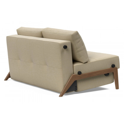 Innovation Living Cubed Full Size Sofa Bed with Dark Wood Legs - 571 Vivus Dusty Sand