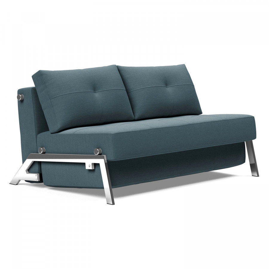Innovation Living Cubed Full Size Sofa Bed with Chrome legs - 573 Vivus Dusty Blue