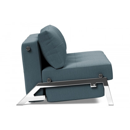 Innovation Living Cubed Full Size Sofa Bed with Chrome legs - 573 Vivus Dusty Blue