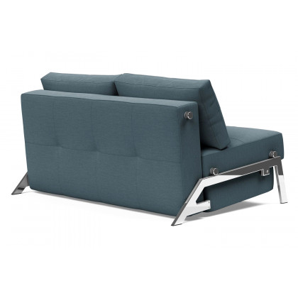 Innovation Living Cubed Full Size Sofa Bed with Chrome legs - 573 Vivus Dusty Blue