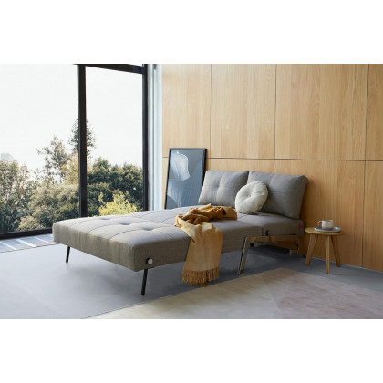 Innovation Living Cubed Full Size Sofa Bed with Chrome legs - 573 Vivus Dusty Blue