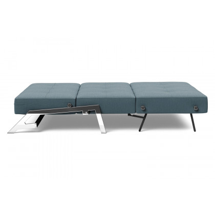 Innovation Living Cubed Full Size Sofa Bed with Chrome legs - 573 Vivus Dusty Blue