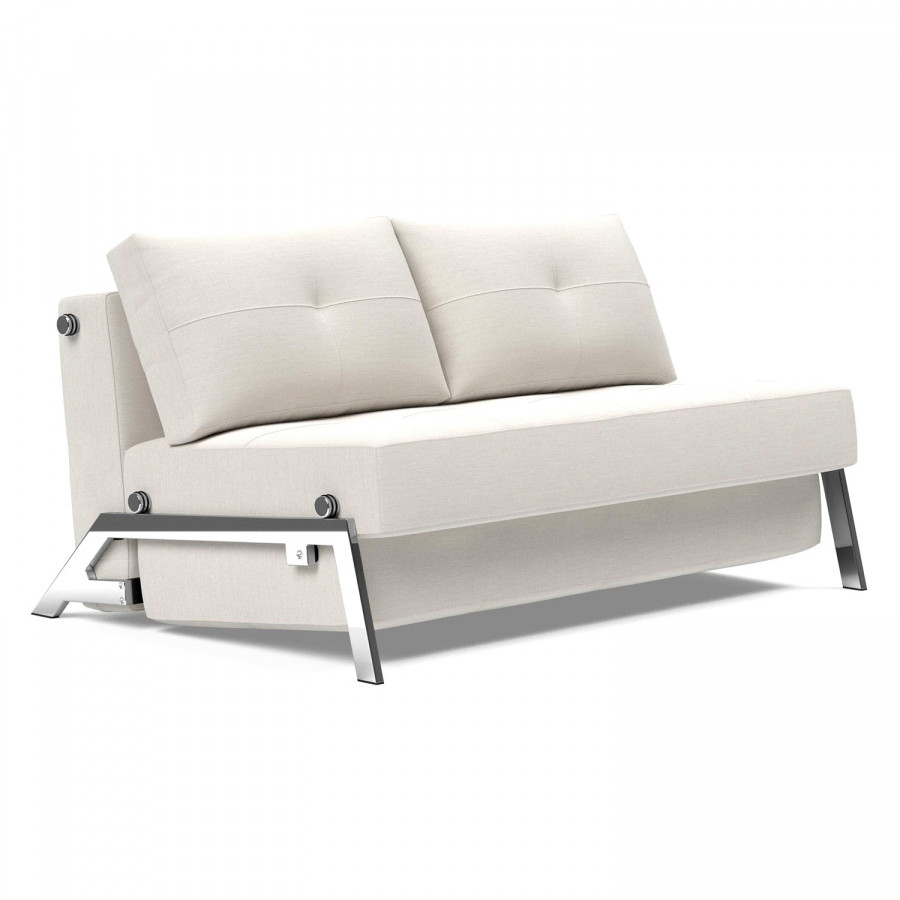 Innovation Living Cubed Full Size Sofa Bed with Chrome legs - 574 Vivus Dusty Off White