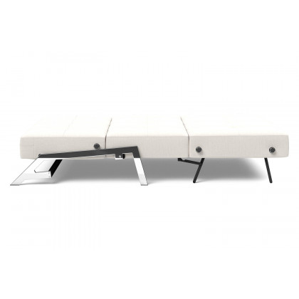 Innovation Living Cubed Full Size Sofa Bed with Chrome legs - 574 Vivus Dusty Off White