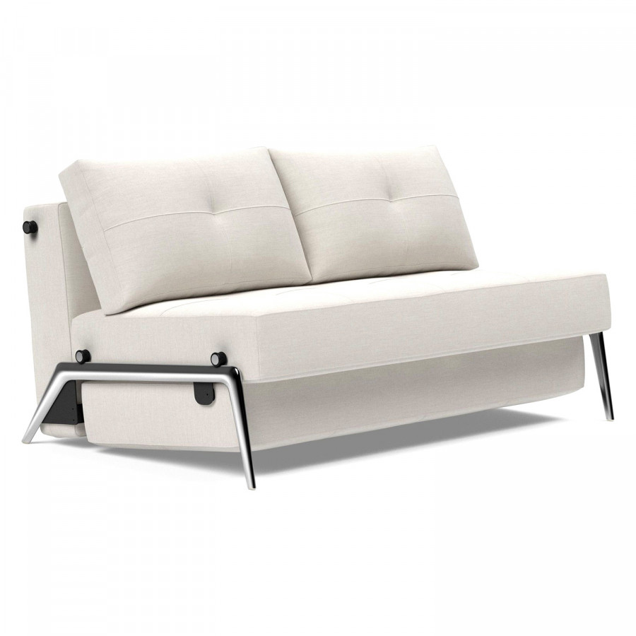 Innovation Living Cubed Full Size Sofa Bed with Alu Legs - 574 Vivus Dusty Off White