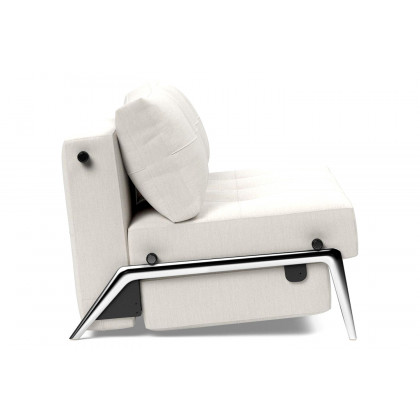 Innovation Living Cubed Full Size Sofa Bed with Alu Legs - 574 Vivus Dusty Off White