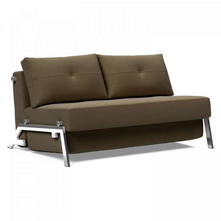 Innovation Living Cubed Full Size Sofa Bed with Chrome legs - 575 Vivus Dusty Olive