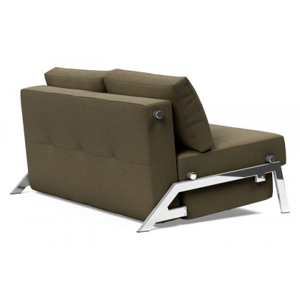 Innovation Living Cubed Full Size Sofa Bed with Chrome legs - 575 Vivus Dusty Olive
