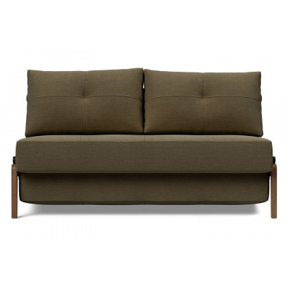 Innovation Living Cubed Full Size Sofa Bed with Dark Wood Legs - 575 Vivus Dusty Olive