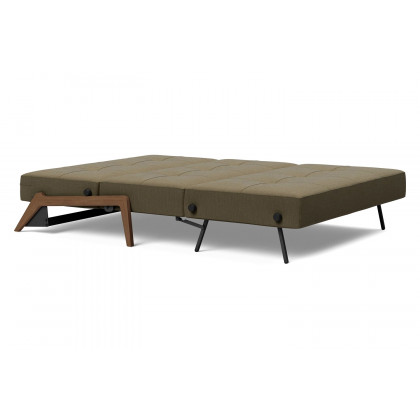 Innovation Living Cubed Full Size Sofa Bed with Dark Wood Legs - 575 Vivus Dusty Olive
