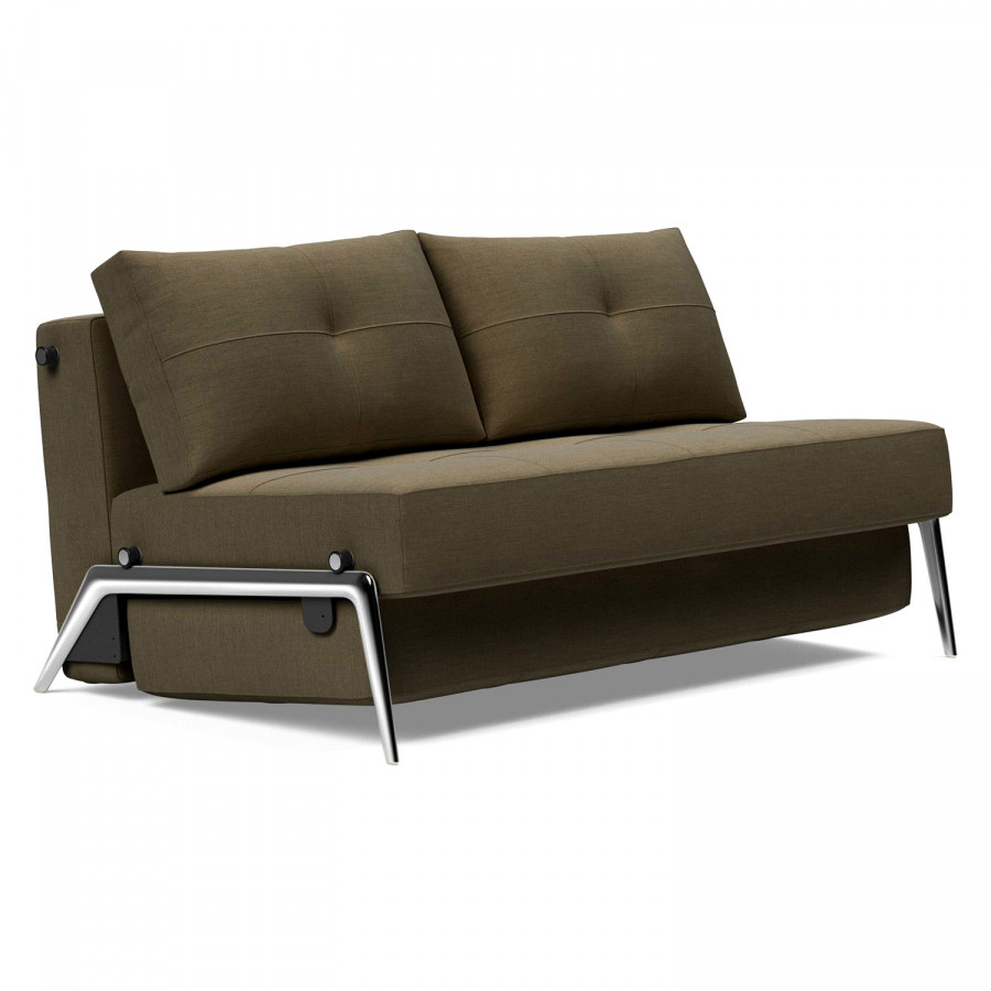 Innovation Living Cubed Full Size Sofa Bed with Alu Legs - 575 Vivus Dusty Olive