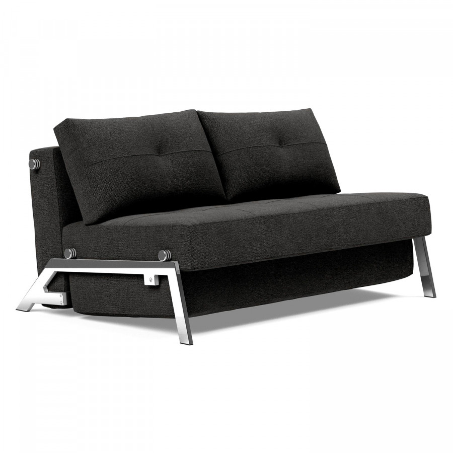 Innovation Living Cubed Full Size Sofa Bed with Chrome legs - 577 Kenya Dark Gray