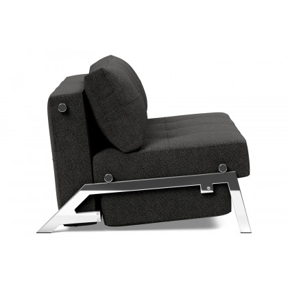Innovation Living Cubed Full Size Sofa Bed with Chrome legs - 577 Kenya Dark Gray