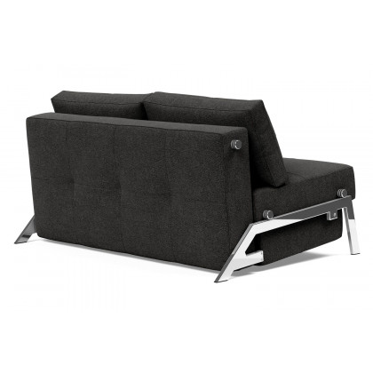 Innovation Living Cubed Full Size Sofa Bed with Chrome legs - 577 Kenya Dark Gray