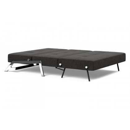 Innovation Living Cubed Full Size Sofa Bed with Chrome legs - 577 Kenya Dark Gray