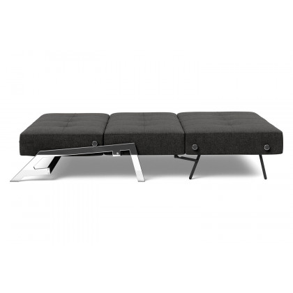Innovation Living Cubed Full Size Sofa Bed with Chrome legs - 577 Kenya Dark Gray