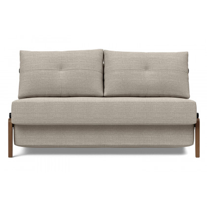 Innovation Living Cubed Full Size Sofa Bed with Dark Wood Legs - 579 Kenya Gravel