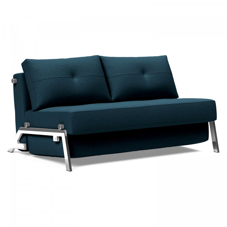 Innovation Living Cubed Full Size Sofa Bed with Chrome legs - 580 Argus Navy Blue