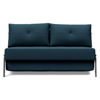 Innovation Living Cubed Full Size Sofa Bed with Chrome legs - 580 Argus Navy Blue