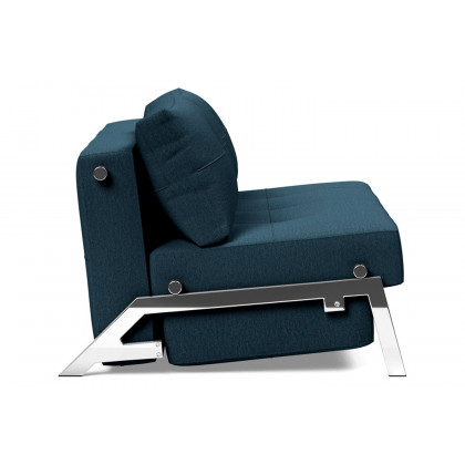 Innovation Living Cubed Full Size Sofa Bed with Chrome legs - 580 Argus Navy Blue