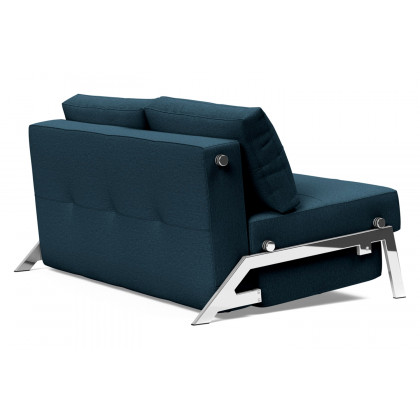 Innovation Living Cubed Full Size Sofa Bed with Chrome legs - 580 Argus Navy Blue