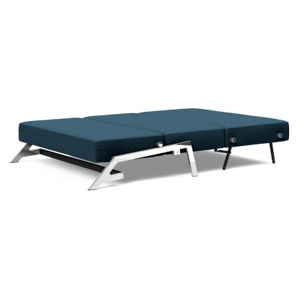 Innovation Living Cubed Full Size Sofa Bed with Chrome legs - 580 Argus Navy Blue