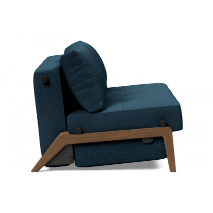 Innovation Living Cubed Full Size Sofa Bed with Dark Wood Legs - 580 Argus Navy Blue