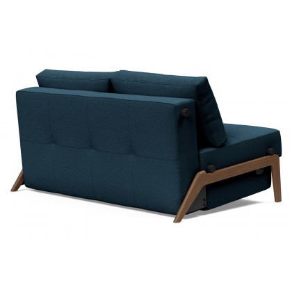 Innovation Living Cubed Full Size Sofa Bed with Dark Wood Legs - 580 Argus Navy Blue
