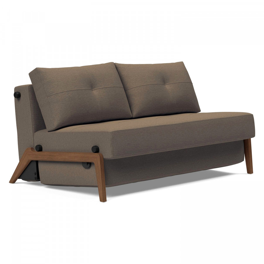 Innovation Living Cubed Full Size Sofa Bed with Dark Wood Legs - 585 Argus Brown