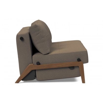 Innovation Living Cubed Full Size Sofa Bed with Dark Wood Legs - 585 Argus Brown