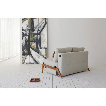 Innovation Living Cubed Full Size Sofa Bed with Dark Wood Legs - 585 Argus Brown